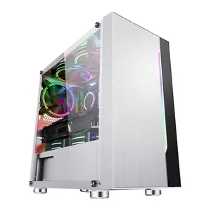 JNP 2023 casing Gaming komputer Rgb Mid Tower Pc Gaming putih harga rendah