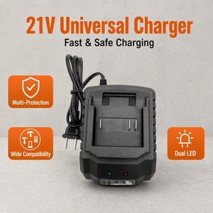 Adaptor Baterai Alat Listrik Lithium Ion DC 21V 1.2A dengan Colokan UK, Bahan ABS, Kabel 1M untuk Bor Tanpa Kabel - Product Image 1
