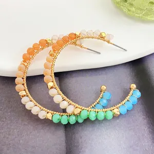 Neue Mode einfacher Stil Schlussverkauf vergoldeter Schmuck acryl farbige runde Ohrringe für Damen und Mädchen