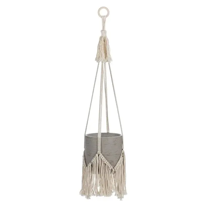 Atacado Fornecimento Handmade Macrame Plant Hangers Parede Pendurado Plantador Decorativo com Logotipo Personalizado da Índia