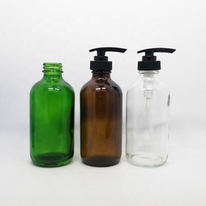 Bouteilles en verre rondes Boston dépolies ambrées à prix d'usine, flacons Boston transparents avec <span class=keywords><strong>pompe</strong></span> à lotion, fabriqués en Chine - Product Image 6