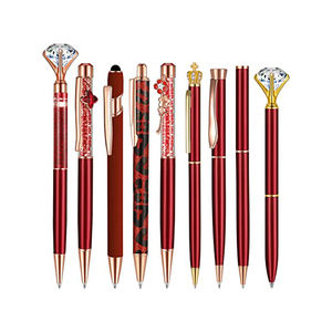 Stylo à bille en métal personnalisé avec perle couronne, gros diamant et cristaux scintillants pour mariage - Product Image 6