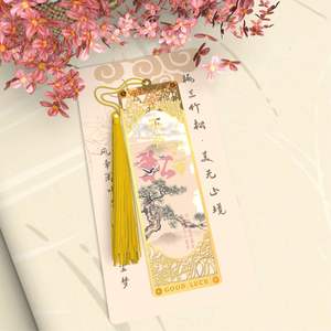 Nieuwe Stijl Metalen Holle Bladwijzer Effen Echte Bloem Gouden Touw Bladwijzer - Product Image 6