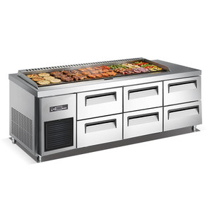 Congelatore Commerciale a Sei Cassetti da 1,8 m, Congelatore a Cassetti Commerciale Raffreddato ad Aria, Accesso a Doppia Guida Scorrevole per <span class=keywords><strong>Ristoranti</strong></span> - Product Image 1