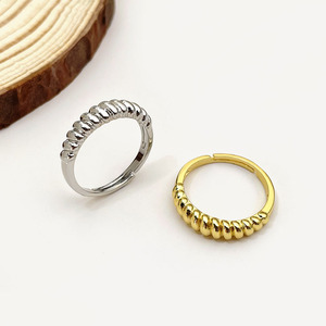 Ready To Ship 18K Gold Plated Simple Design Chunky <b>Adjustable</b> Open <b>Rings</b> Women - Product Image 1