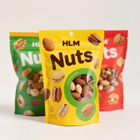 Sac de pochette d'emballage à zip-lock debout imprimé personnalisé pour collation noix nourriture fruits secs maïs noix graines de citrouille sac de noix