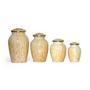 Urne funéraire en métal pour cendres, pot commémoratif aspect marbre, récipient pour animaux de compagnie ou pour la mémoire humaine - Product Image 1