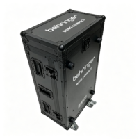 Flight case compact noir intégral OEM/ODM pour console de mixage DJ numérique, 3 portes, 4 roulettes pivotantes, étanche IP67, robuste