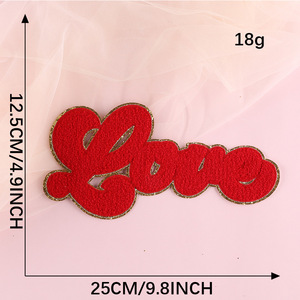 <span class=keywords><strong>Grande</strong></span> <span class=keywords><strong>taille</strong></span> Love Mama week-end mot forme broderie logo fer chenille patchs pour vêtements - Product Image 5