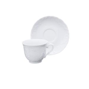 Juego de 6 tazas y platillos de té Excelsa 'Elisa Rococo' de porcelana, 21 cl, color blanco. - Product Image 1