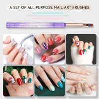 Lot de 10 outils professionnels détachables en métal avec manche en forme de bambou 2-en-1 pour le nail art et le design des ongles