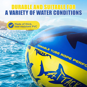 Top Quality 1 to 2 Person Inflatable <b>Towable</b> Boat Tube with Quick Connect Heavy Duty 840D PVC Water Tube for Lake River Sports - Product Image 3