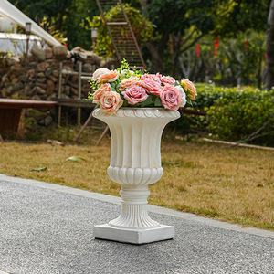 <span class=keywords><strong>Y</strong></span>-Q005 Jarrón de Flores Estilo Europeo, Maceta Vintage de Óxido de Magnesio, Macetero para Exteriores para Villas, Hoteles, Jardines, Decoración de Bodas - Product Image 4