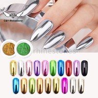 CY Nail Illusion bedak Glitter payet, bubuk bawang emas berkilau Laser