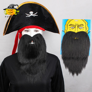 Barba de Halloween Larga en Forma de Corazón, Gris, Blanca y Negra, de Poliéster, Accesorio de Disfraz Unisex - Product Image 2