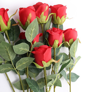 Flores artificiales de una sola rosa de seda al por mayor para decoración del hogar, Navidad, graduación, fiesta de Halloween, suministros - Product Image 6