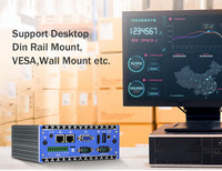 Toda la estructura de aluminio Diseño sin ventilador Intel Celeron J1900 Procesador de cuatro núcleos Mini PC 2 COM RS232/485