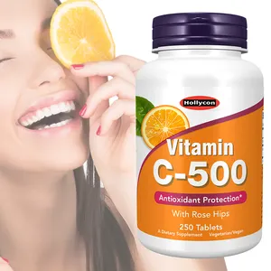 Özel etiket güzellik ürünü Anti-Aging doğal antioksidan kollajen 250mg C vitamini artı çinko Tablet Rose Hips