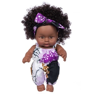 Poupées Reborn populaires de 20 cm, peau noire africaine, jouets pour enfants, cadeau, mignonnes, réalistes, bébés nouveau-nés simulés, jeu d'imitation, poupées pour filles - Product Image 6