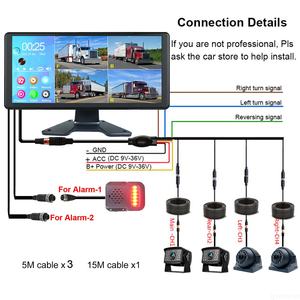 Iposter Factory Supply 10.36 pouces 4CH pour camion DVR Monitor AI Détection d'angle mort 360 °   Caméra de recul 2MP avec avertisseur sonore - Product Image 6