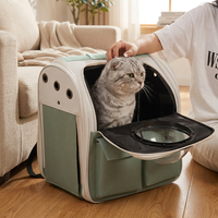 Sac à dos de transport pliable et respirant en polyester pour animaux de compagnie (chats, chiens, petits animaux) – Vente en gros, design de luxe avec fermeture éclair