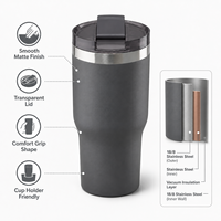 Gobelet isotherme RTIC 12oz avec couvercle, doublure en céramique, acier inoxydable à double paroi, isolation sous vide, tasse de voyage pour café glacé ou thé