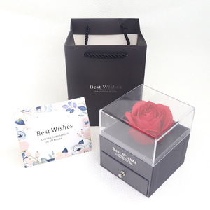 Boîte à roses éternelles de luxe, best-seller 2025, fleurs et plantes décoratives carrées pour la Saint-Valentin et la fête des mères - Product Image 2