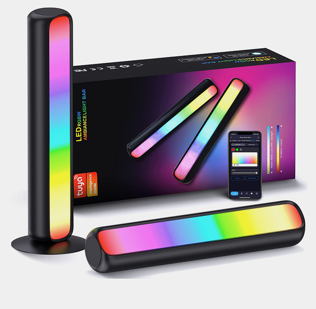 Ambient Lighting Compatible with Alexa and Google Assistant Scene Modes and Music Modes RGBIC Smart Light Bars Lights for Party