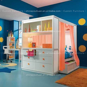 Cama Infantil Multifuncional con Almacenamiento, Cama Individual Simple para Niñas, Cama Tipo Casa Secreta para Habitación <span class=keywords><strong>de</strong></span> Niñas, Personalizable - Product Image 3
