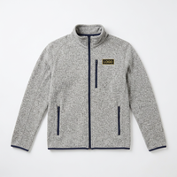 Veste polaire zippée pour homme en maille chinée, col montant, pull polaire, vêtement d'extérieur, logo personnalisé OEM ODM pour usage professionnel, décontracté ou quotidien