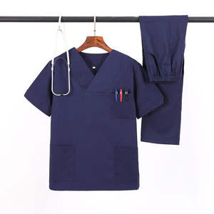 Cuidado DE LA SALUD Stretch Soft Stretch Pocket Scrub Elástico Cordón Antiarrugas Hospital Personal Enfermeras Doctor Scrub uniforme médico - Product Image 1