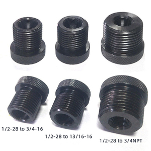 Adaptador de Filtro de Aceite de Acero Anodizado Negro Mecanizado por CNC 1/2-28 a 3/4-16/13/16-16/3/4NPT con Base Moleteada para Fácil Instalación - Product Image 1
