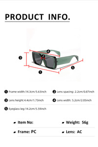 Thick <strong>High</strong> <strong>End</strong> UV400 Oversized Vintage Color with <strong>Glass</strong> Lenses Custom Logo 2025 Luxury Square-<strong>Framed</strong> Sunglasses <strong>for</strong> <strong>Men</strong> - Product Image 4