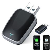 Adaptateur sans fil 2-en-1 CarPlay et Android Auto, compatible GPS, connexion USB, ajustement universel, garantie 1 an - Pour voiture