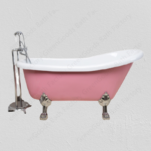 <span class=keywords><strong>Baignoire</strong></span> autoportante classique ovale rose en acrylique à pieds, pour salle de bain intérieure, avec pieds - Product Image 5