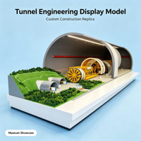 Maquette d'ingénierie de construction de tunnels sur mesure avec machine de forage et structure segmentaire