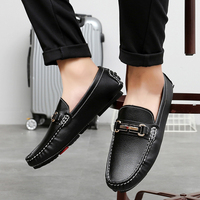 Mocassins en cuir véritable pour hommes, chaussures de conduite souples et confortables avec Logo personnalisé, vente en gros