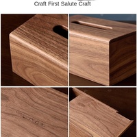 Distributeur de serviettes en bois massif écologique avec surface lisse, boîte de rangement décorative idéale pour la cuisine et la salle de thé