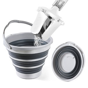 Secchio Multiuso Rotondo da 5L per Esche da Cricket, Grigio, in PP TPR, Mini Secchio Pieghevole per Esterni, Lavanderia e Campeggio - Product Image 1
