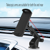 Dudukan Mobil Mini yang Dapat Disesuaikan, Sudut Lebih Lebar, Universal, Penyangga Tablet PC Logam dengan Suction Cup untuk Kaca Depan