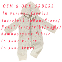 Vêtements pour bébés nouveau-nés en gros personnalisés, Combinaisons pour bébés, Combinaison en coton à manches longues pour tout-petits, Combinaison pour nourrissons, Combinaison à capuche zippée