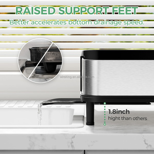 Égouttoir à vaisselle WIREKING antirouille à poser sur l'évier, en acier inoxydable, à une seule couche, avec plateau amovible - Product Image 5