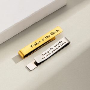 Bán buôn tùy chỉnh Khuy măng sét cá nhân thép không gỉ người đàn ông tie clip tùy chỉnh Cuff liên kết cho cha khắc tên Logo đồ trang sức quà tặng - Product Image 3