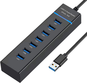Hub USB 3.0 de 7 Puertos, Super Velocidad, Transferencia de Datos de 5 Gbps, Cable de 0.3 m, para Laptop/<span class=keywords><strong>PC</strong></span>/Impresora/Escáner/Disco Duro Externo, Sin Enchufe - Product Image 1