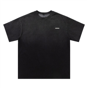 Deux tons Ombre Couleur Hommes T-shirts En Gros Broderie logo Street Wear 2023 t-shirt Conception Personnalisée Vintage Lavage De Luxe - Product Image 6