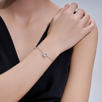 Nouveau Bracelet en Argent Sterling S925 avec Moissanite incrustée de diamants, motif gourde spirituelle, design de niche de luxe léger, pour le marché international