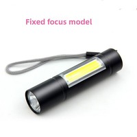 Mini lampe torche télescopique puissante pour extérieur, rechargeable par USB, avec lumière latérale COB 5W, vente en gros
