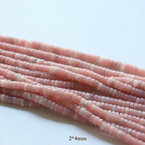 ลูกปัดบีสโตนธรรมชาติสำหรับทำเครื่องประดับงานฝีมือทำมือ DIY สีชมพูอ่อนโอปอลรักษาลูกปัดหลวม - Product Image 3