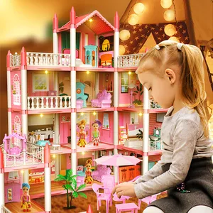 Children Montessori House 3d Assembled Doll Castle Diy Manual Doll House Villa Princess Castle Girl's Toy Birthday Gift Toy