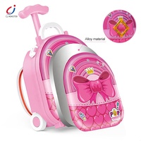 Chengji 4 en 1 semblant jouer coiffeuse jouet mode alliage sac à dos valise fille maquillage ensemble jouets